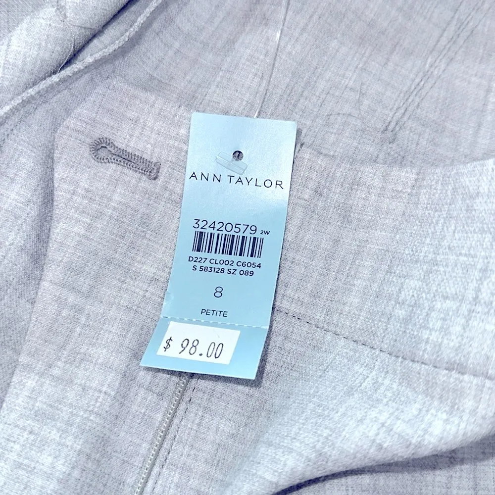 Ann Taylor the slim high rise grey pants size 8 petite new with tags - Image 4