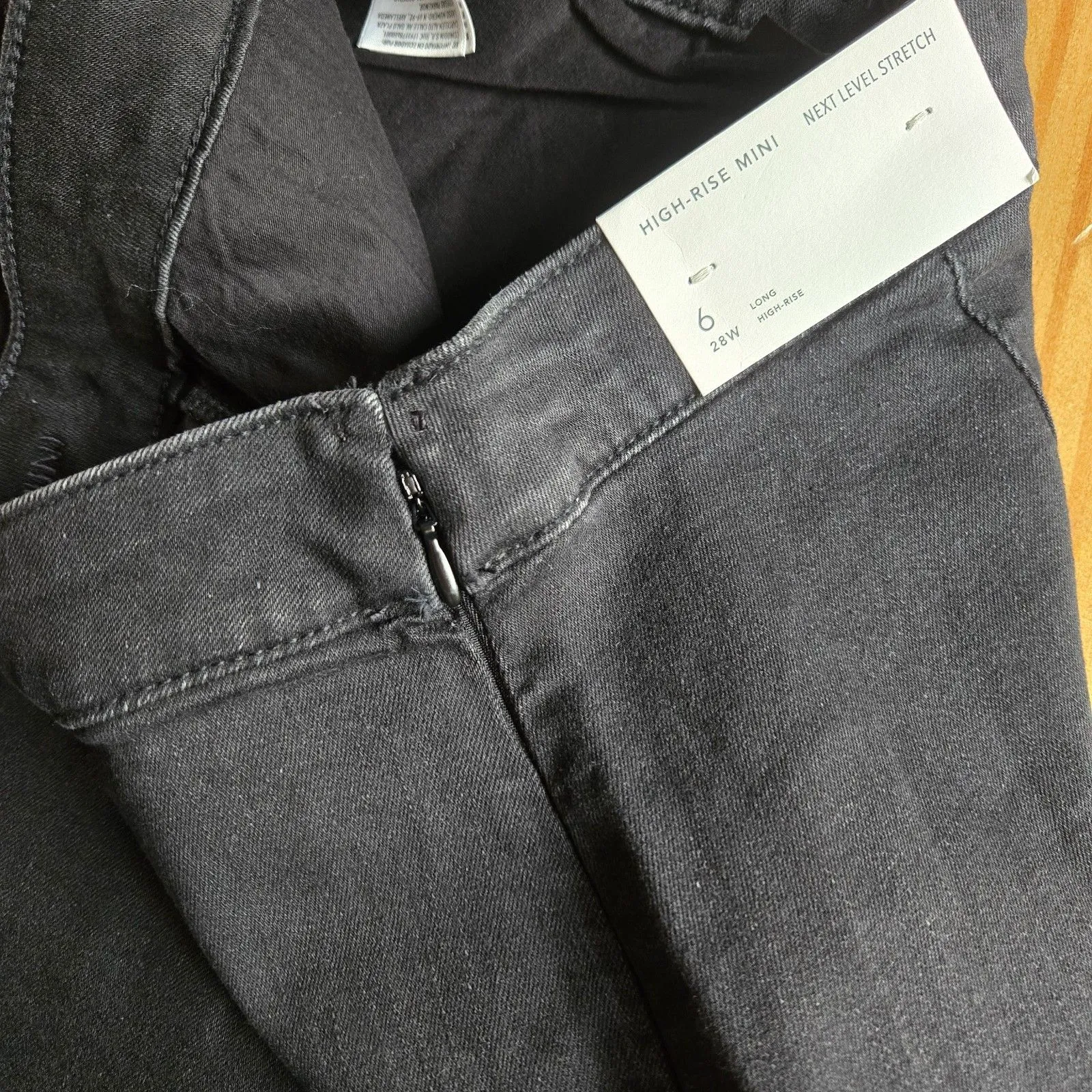 NWT American Eagle Womens Black Denim Next Level Stretch Skort Size 6 Mini Skirt - Image 7