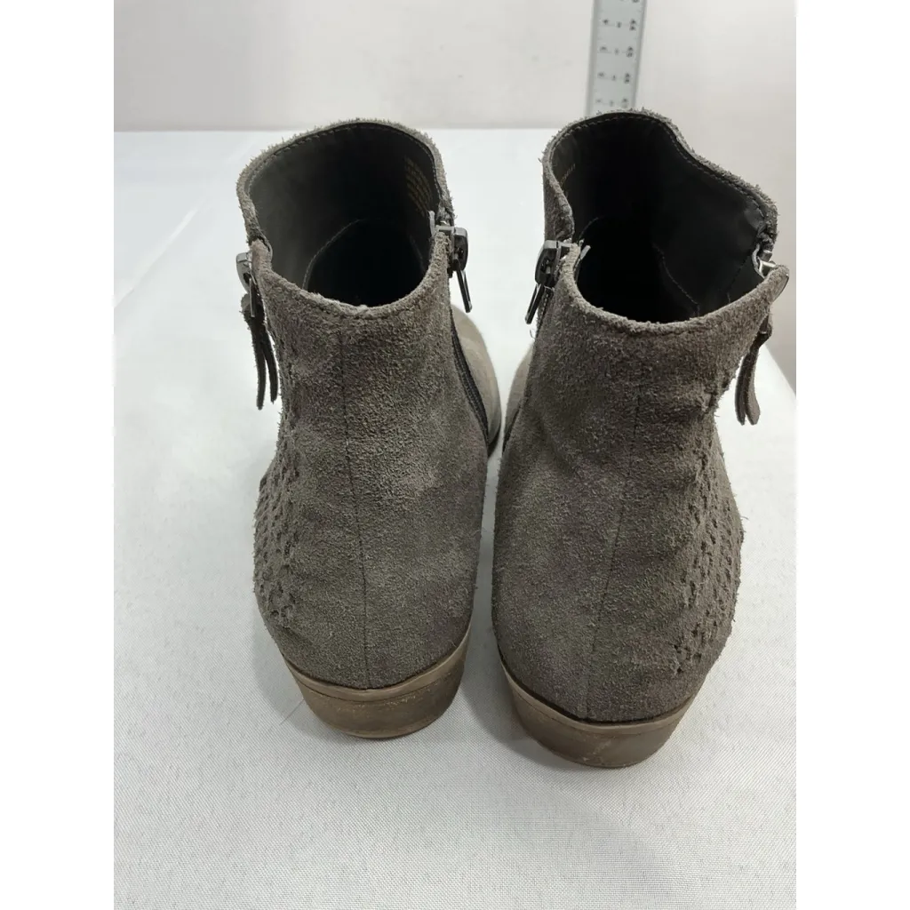 Womans Kensie Granger Ankle boots 10 M Gray Side Zip,block Heel Almond Toe - Image 5