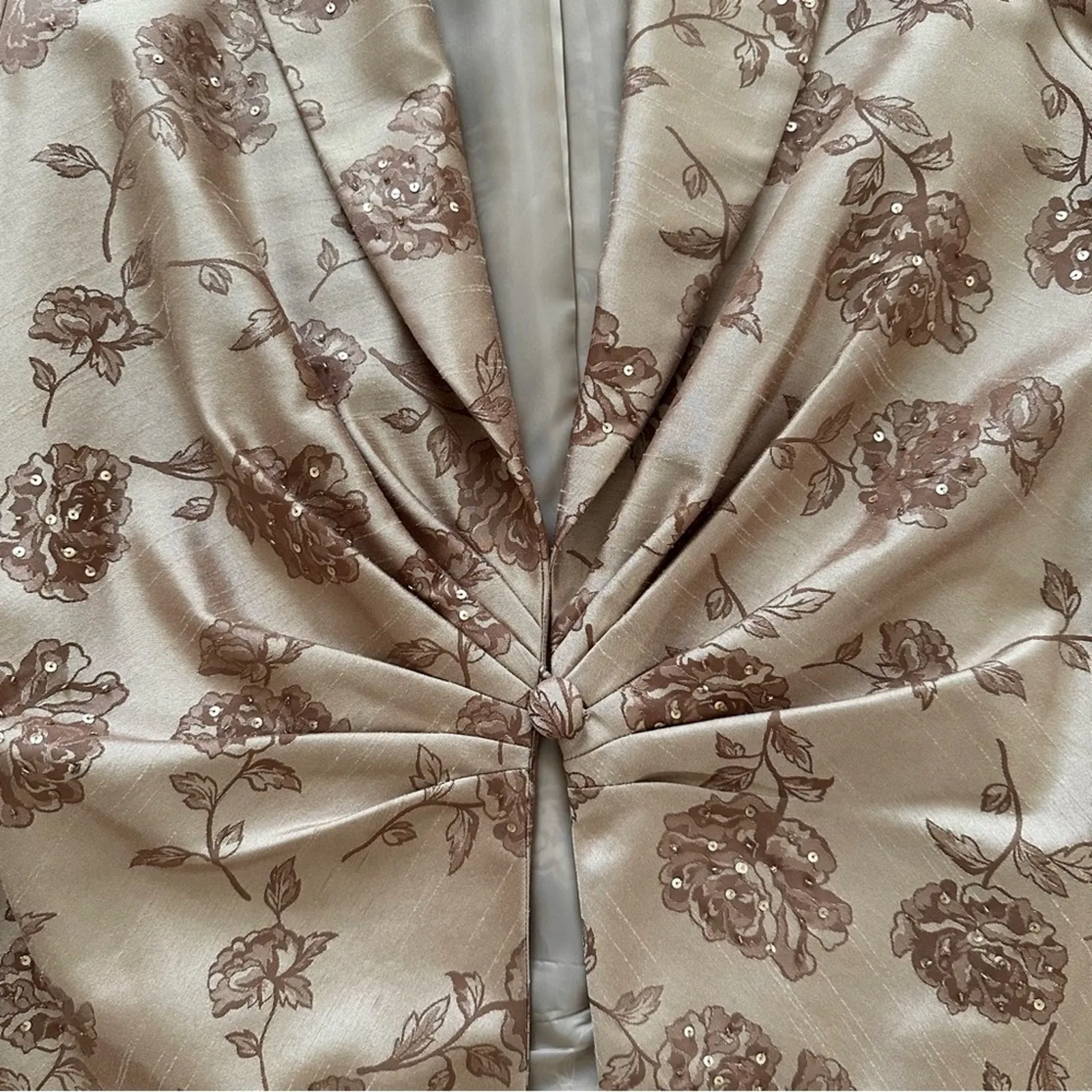 Jessica Howard Evenings Jacket Dress Woman Tan Sequins 2 Piece Midi Size 14W - Image 11