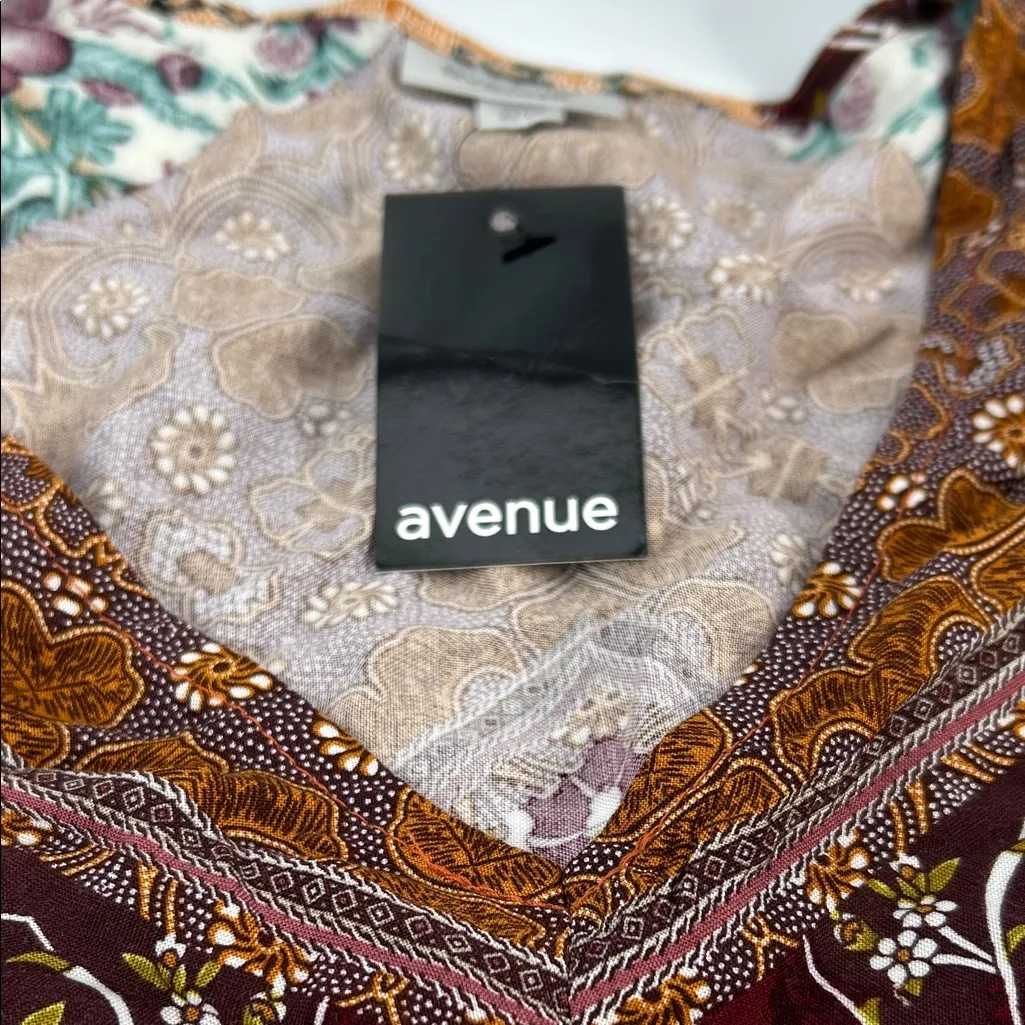 Avenue Women's Patchwork Floral Blouse - Brown and Cream - Image 2