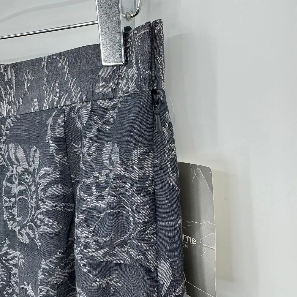 Liz Claiborne pants 12 silk linen jacquard career office lined flat straight New - Image 5