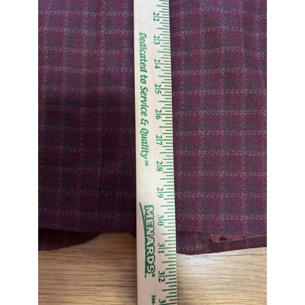 Eddie Bauer Women L Red Tweed Plaid Wool Blazer Jacket Lined Academia Preppy VTG - Image 14