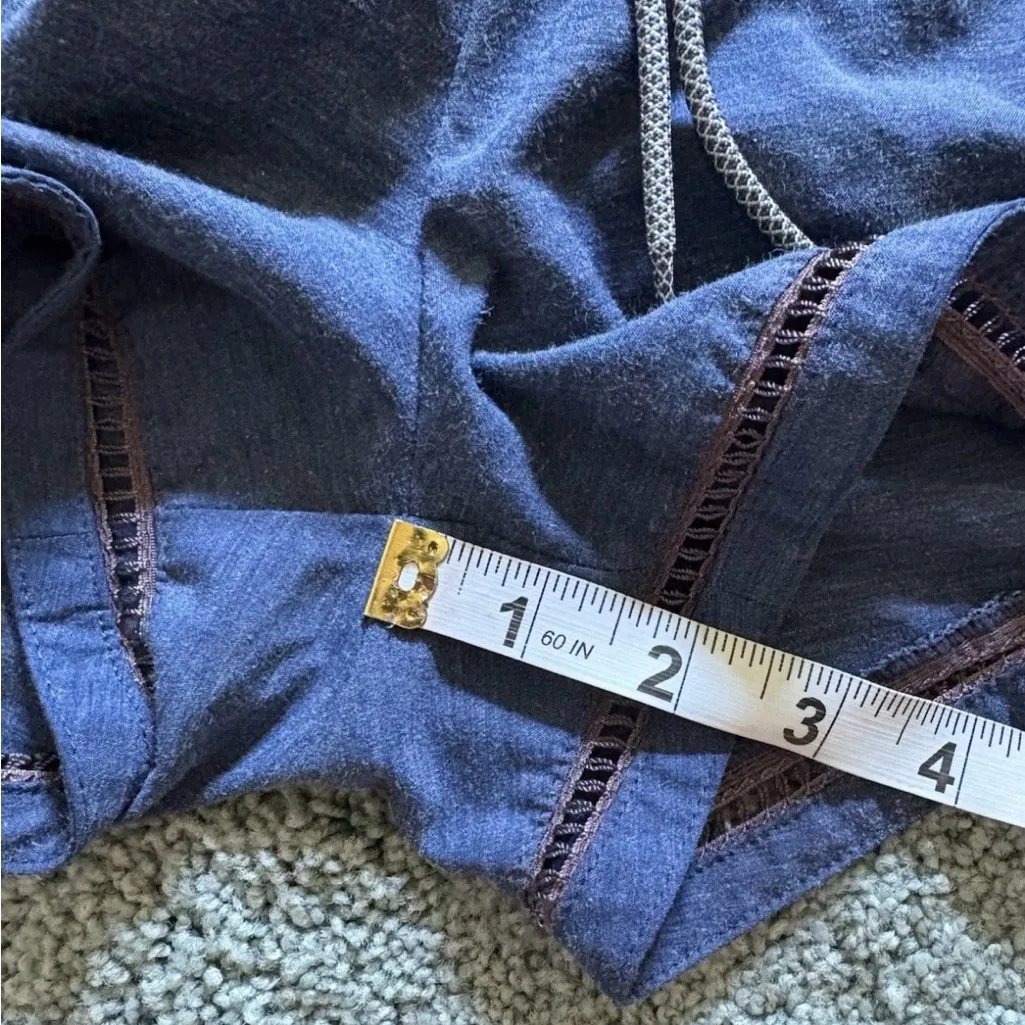 Prana Womens Mariya Pull On Shorts Blue Medium Drawstring Pocket Activewear - Image 12