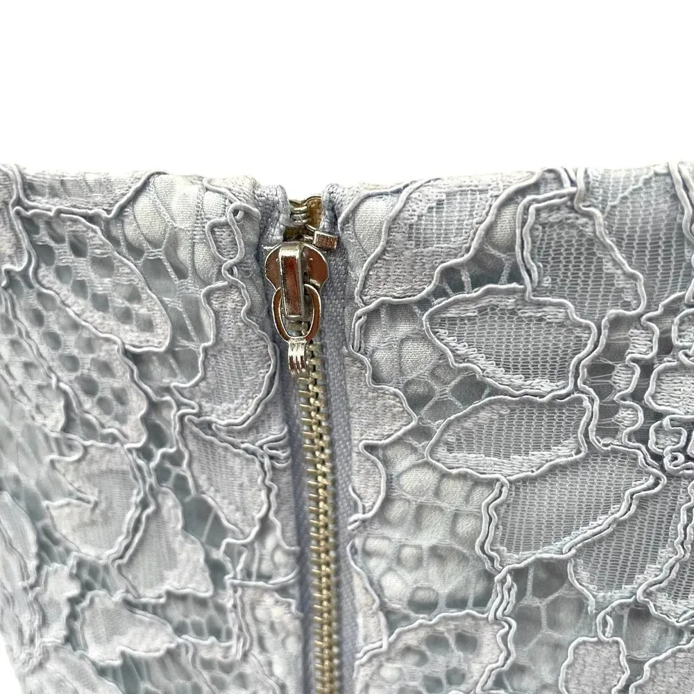 NBD x Naven Twins Lori Ice Blue Lace Off Shoulder Mini Dress‎ Size Small - Image 6