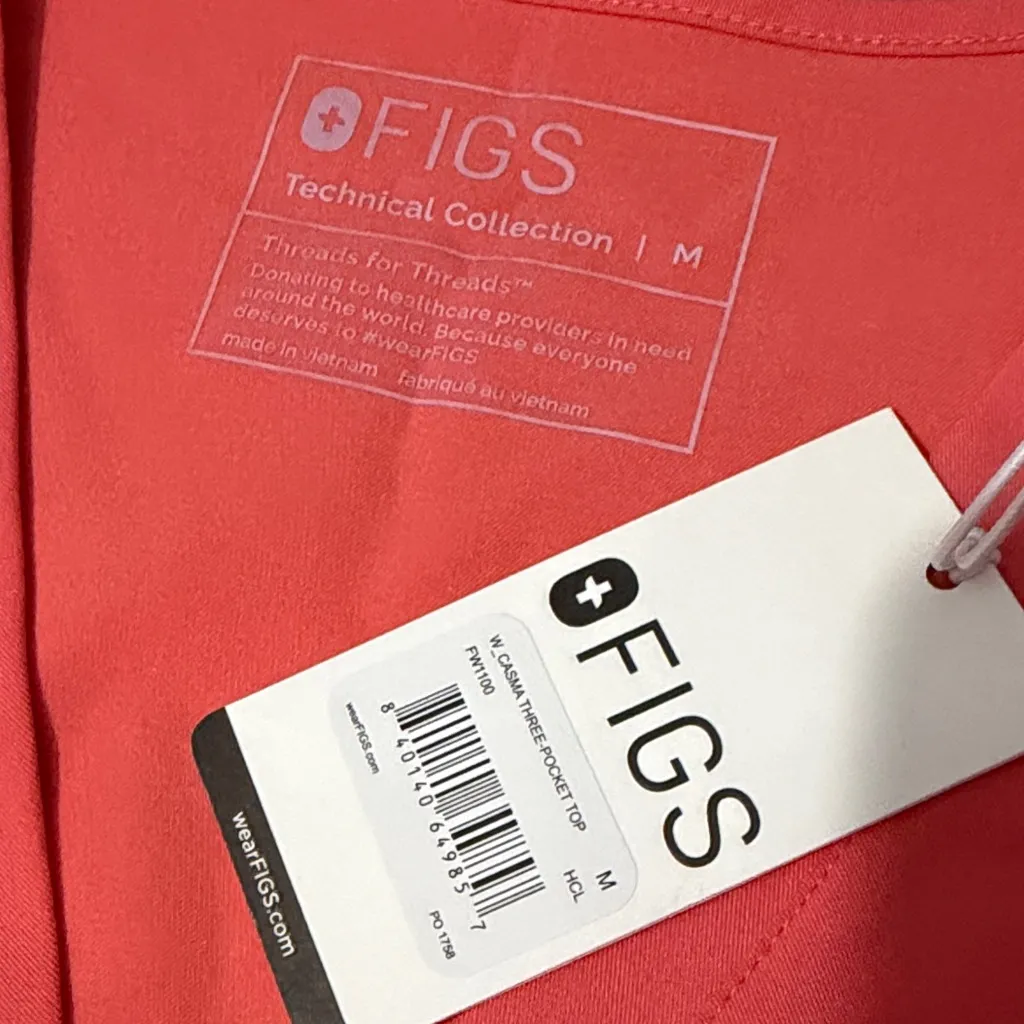 Figs Scrub Set Kade Cargo. Casma Three Pocket Top Pulmonary Pink NWT - Image 5