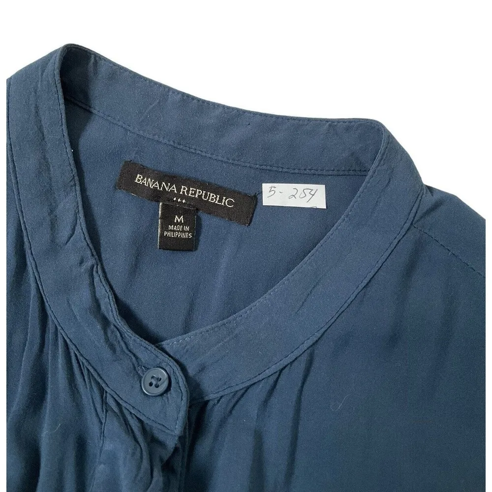 Banana Republic Women Size Medium Blue Tunic Top Sleeveless Shirt  (5-254) - Image 4