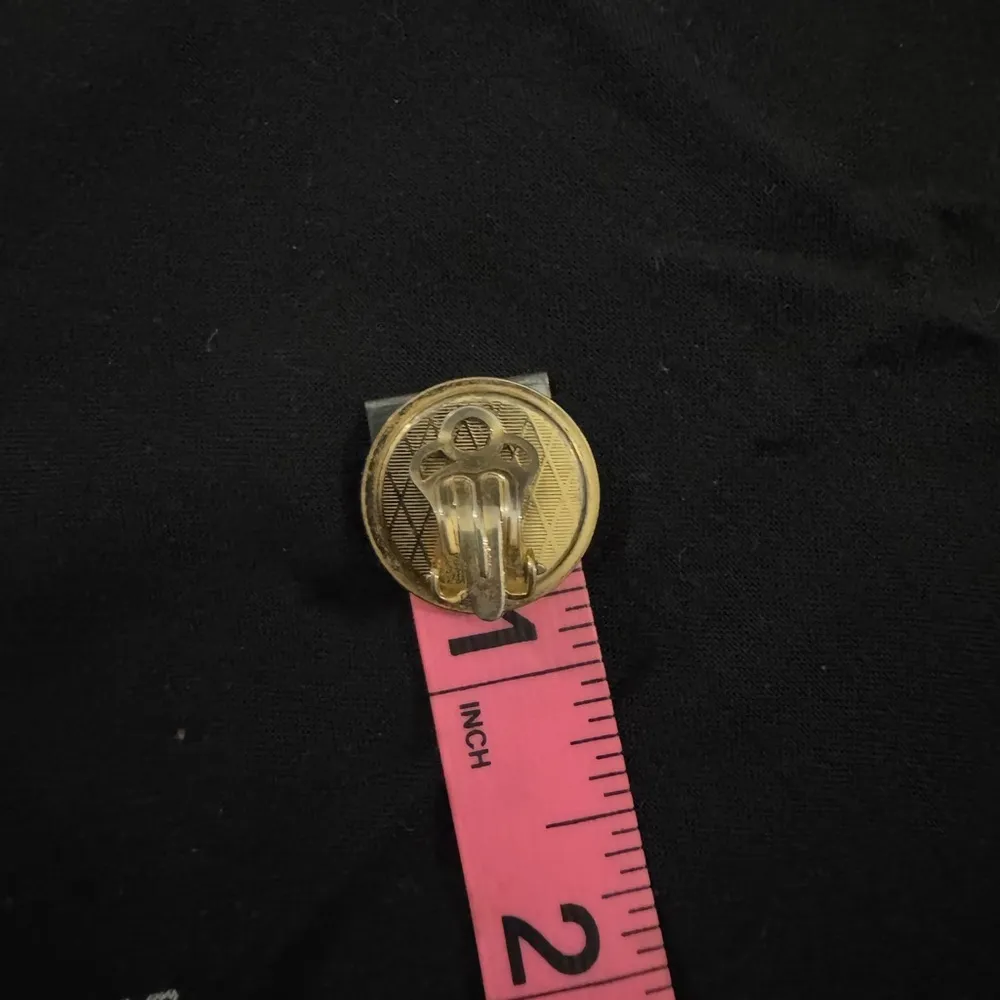 VINTAGE / ANTIQUE SPANISH DAMASCENE GOLD SILVER CLIPS EARRINGS HANDMADE ARTISAN Black - Image 4