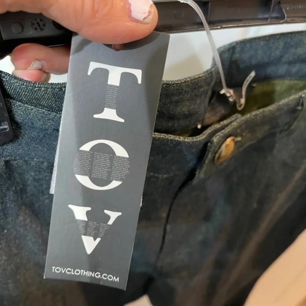 T.O.V Front split lace stretch denim Capri Blue - Image 6