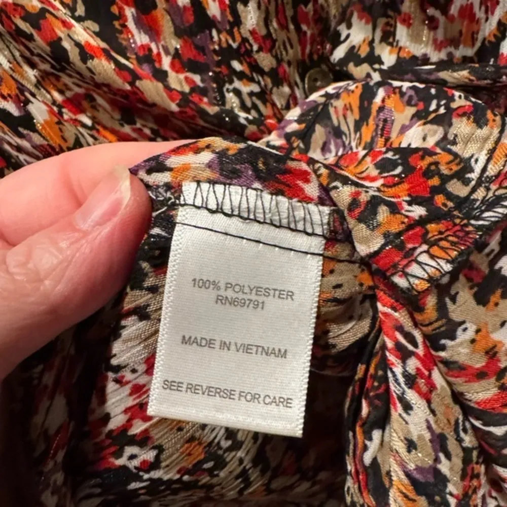 Roz & Ali‎ Floral Orange and Rex Button-Up Blouse - Size 2XL - Image 5