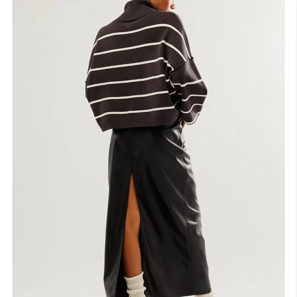 Free People Faux Leather City Slicker Vegan Maxi Skirt Womens Black Size 8 - Image 5