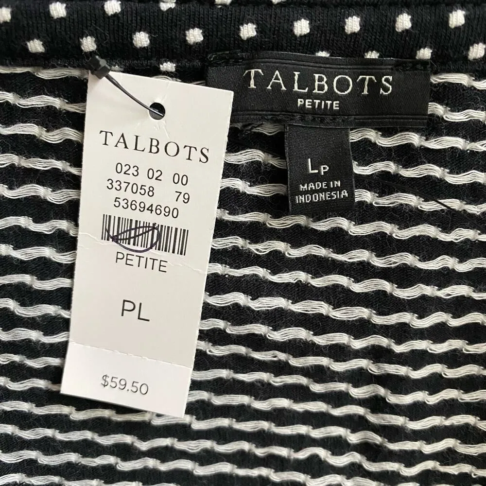 NEW Talbots Size PL LP Large Petite Swiss Dot 3/4 Sleeve Shirt Top - Image 5