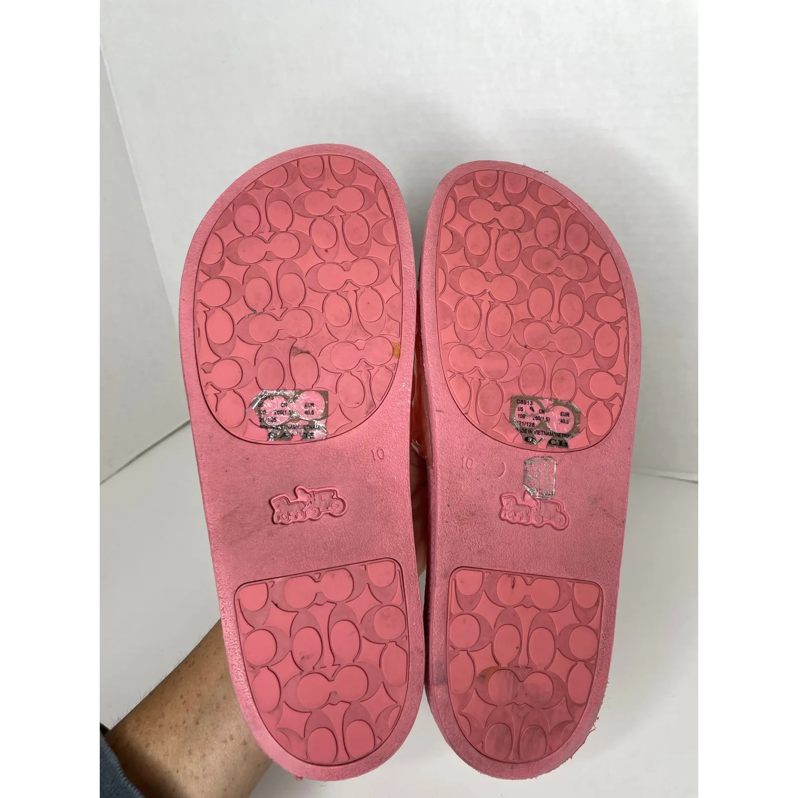 COACH Womens Pink Jelly Slides Size 10 - Image 6