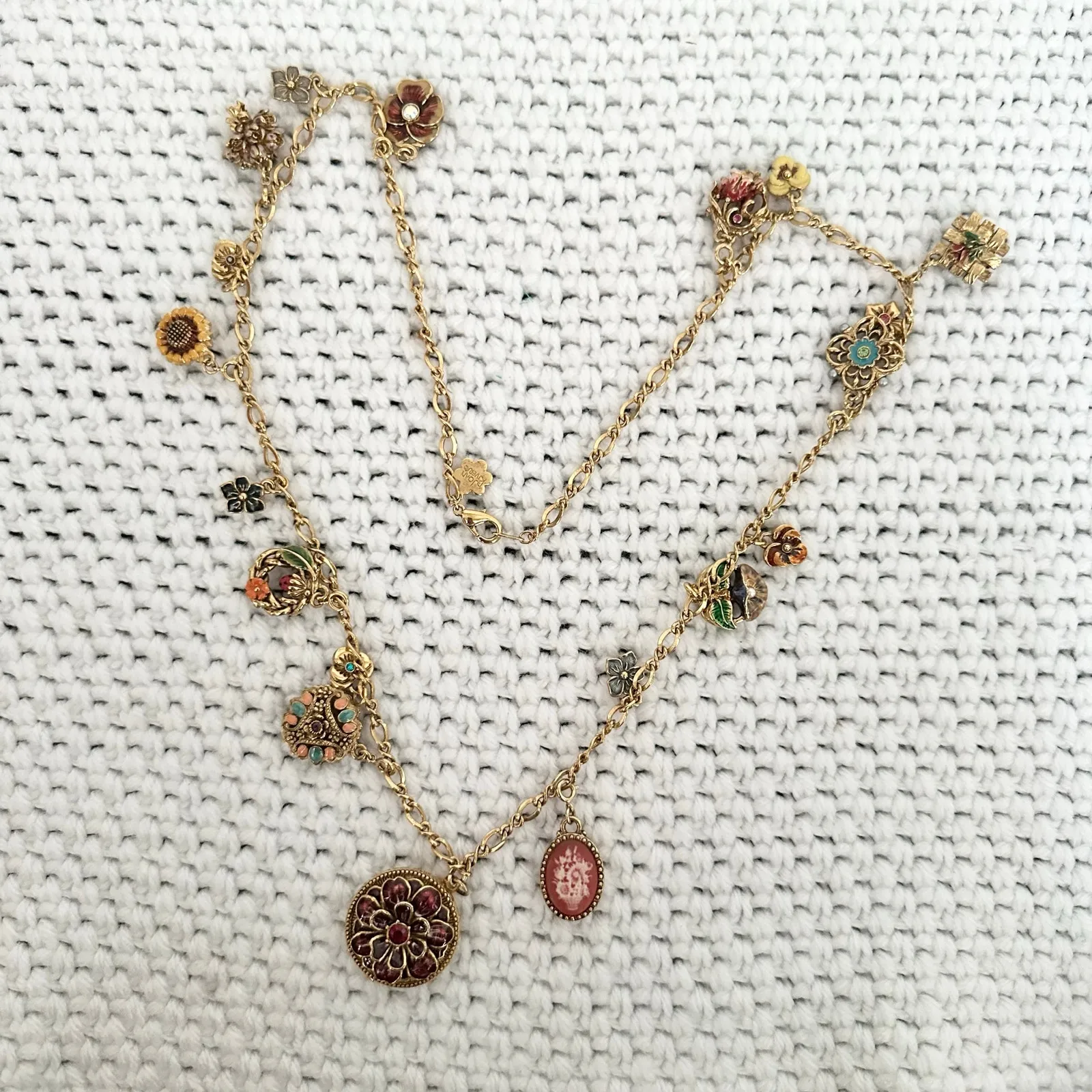 Joan Rivers Victorian Language of Flowers 18 Charm Locket Pendant Necklace - Image 8