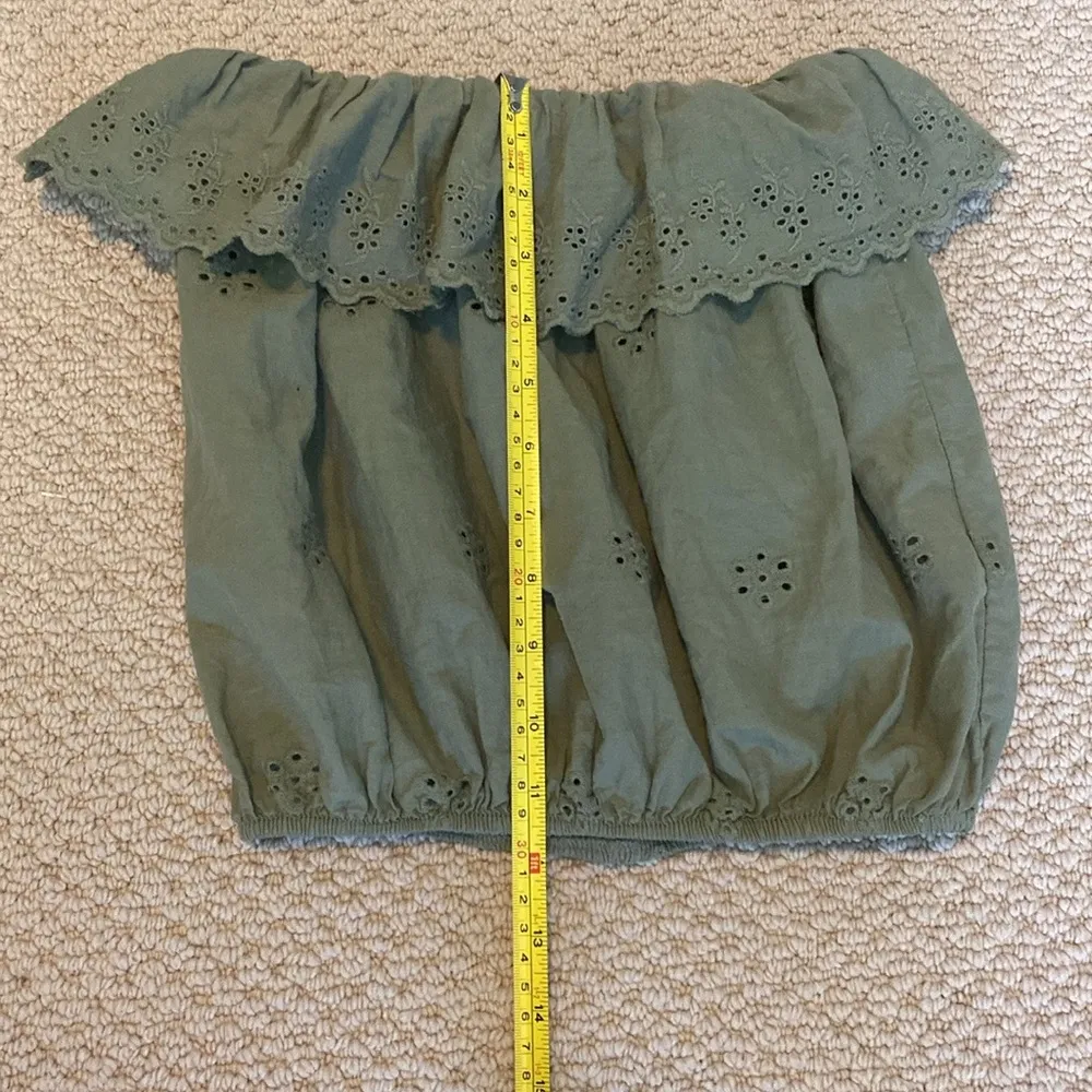 Green Eyelet Lace Women's Teen Girl Tube Top One Size Made in Italy - Image 4