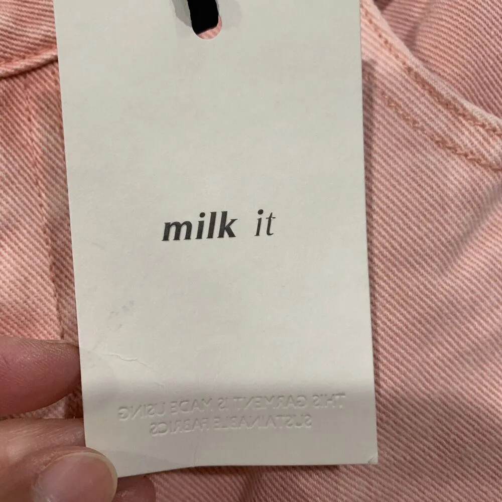 Milk It Anthro Size 30 Jeans The Ragged Priest Baby Flare Waist Cut Out Pink NEW - Image 7