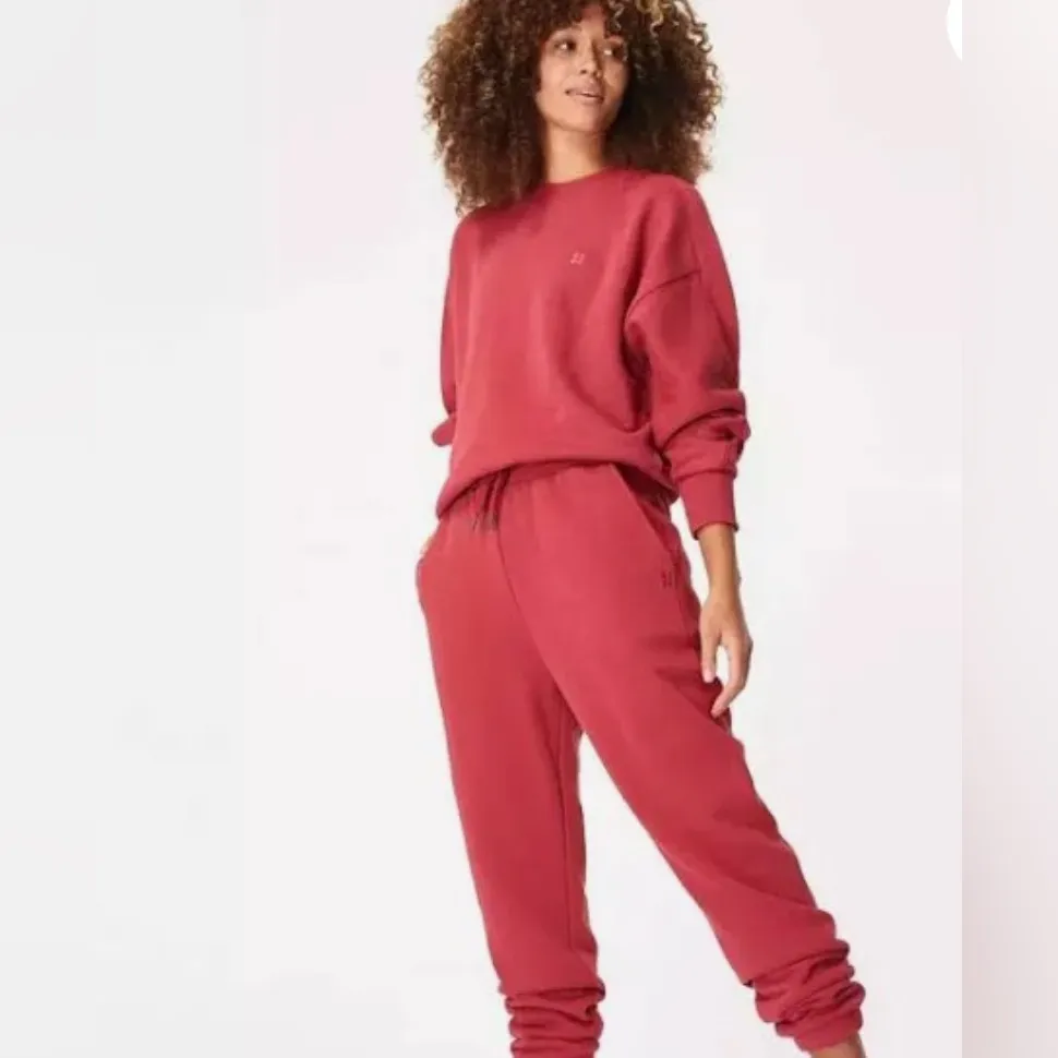 Sweaty Betty Essentials Crewneck Relaxed Fit Pullover Sweatshirt Red Size S‎ - Image 7