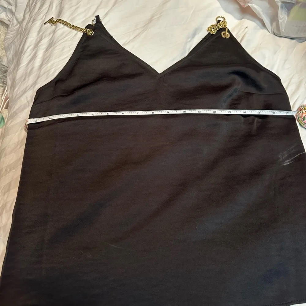 Express Black Top with Gold Chain Straps - Image 6