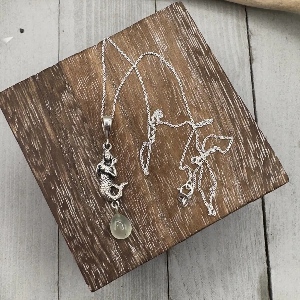 Mermaid Prehnite Sterling Silver Necklace Silver - Image 5