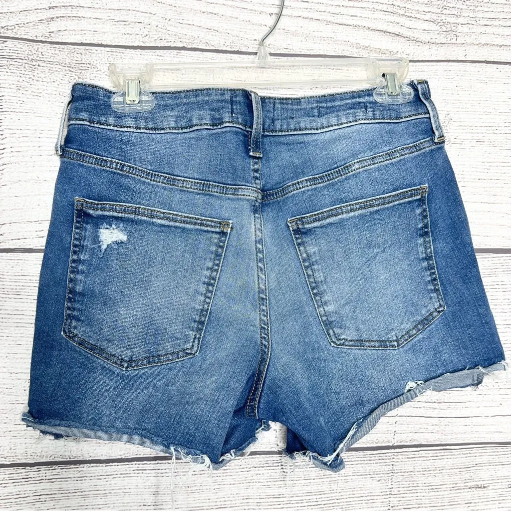 Universal Thread High Rise Midi Distressed Denim Jean Shorts Size 8/29 - Image 6