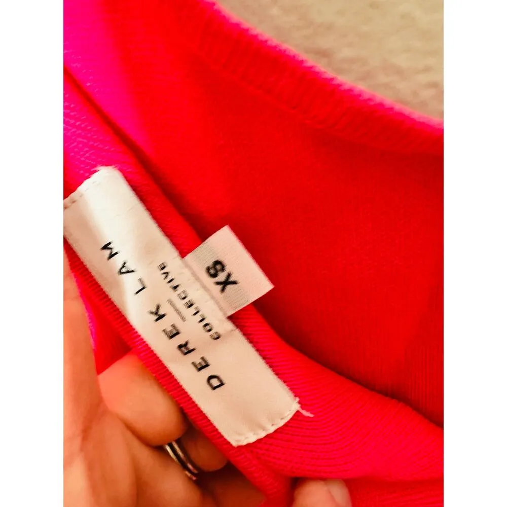 DEREK LAM COLLECTIVE Pink One-Shoulder Drop Waist Bubble Hemline Dress Size XS - Image 8