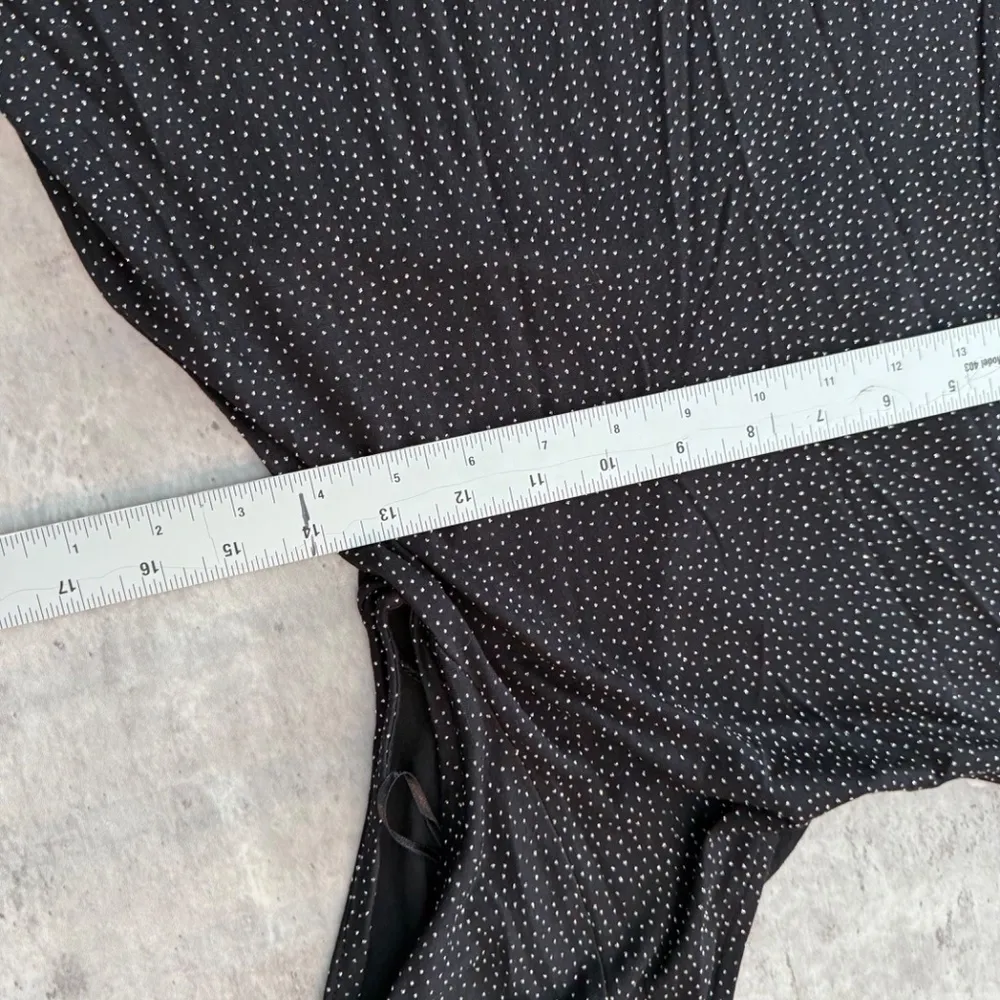 Black sparkly y2k rave tunic top  2000s short sleeve shirt XS - Image 5