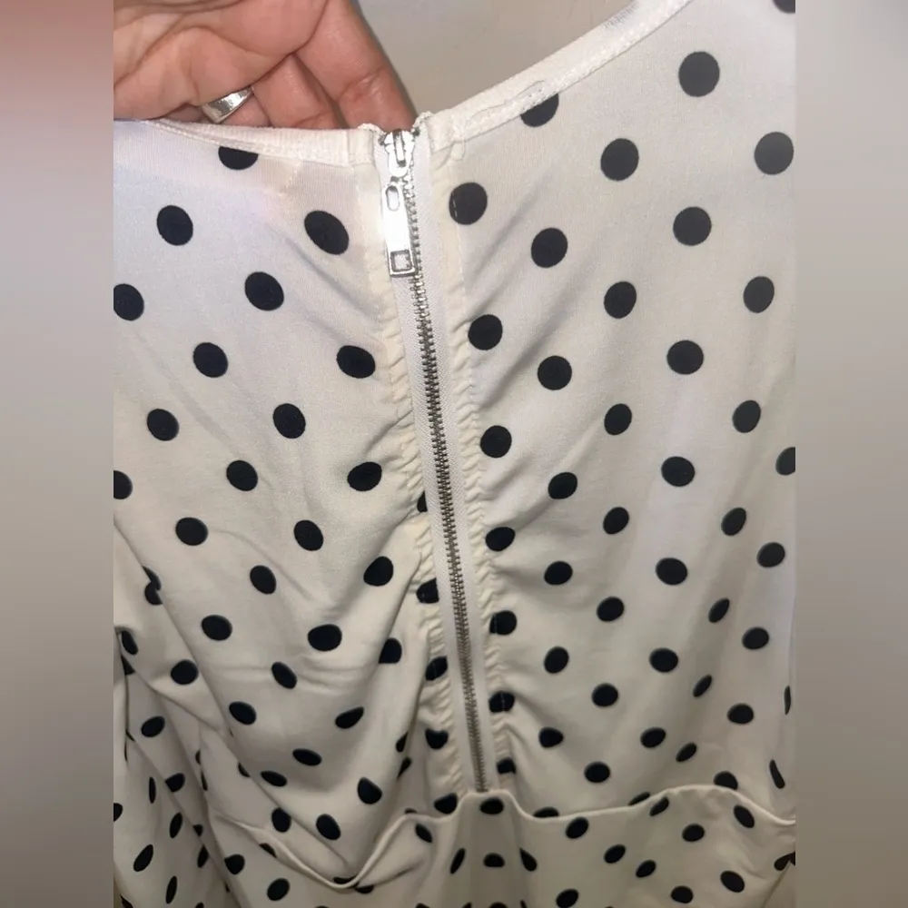 Captain White and Black Polka Dot Mini Dress Size Medium - Image 4
