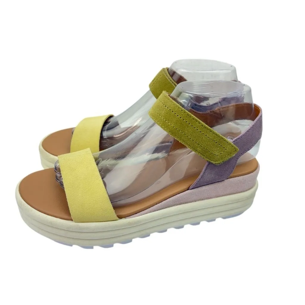 Sorel Cameron Platform Sandal Womens 8 Yellow Green Cottage Whimsical Girly Twee - Image 4