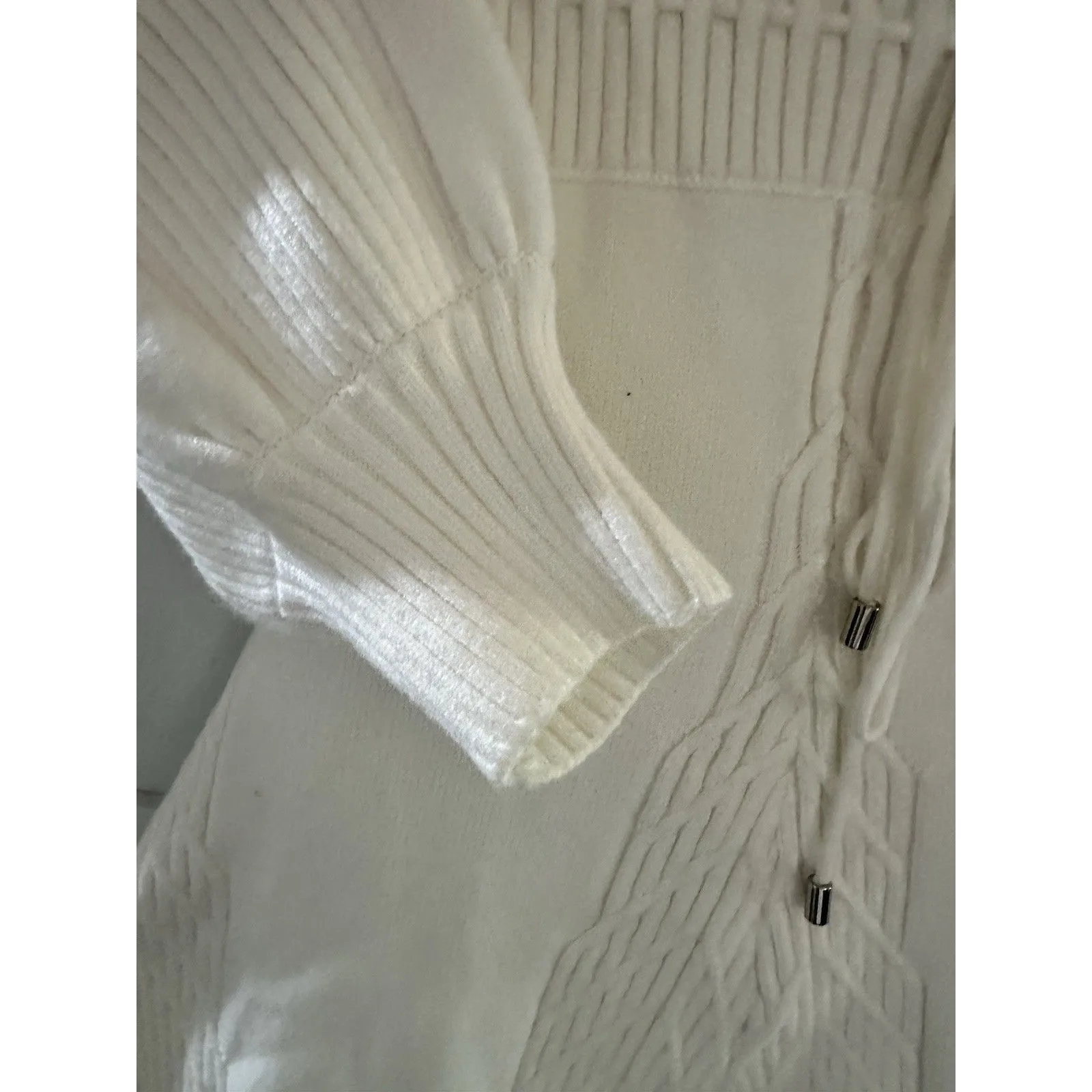 Free People Women's Ivory Emmaline Balloon Sleeve Sweater Dress Sz L  NWT - Image 7