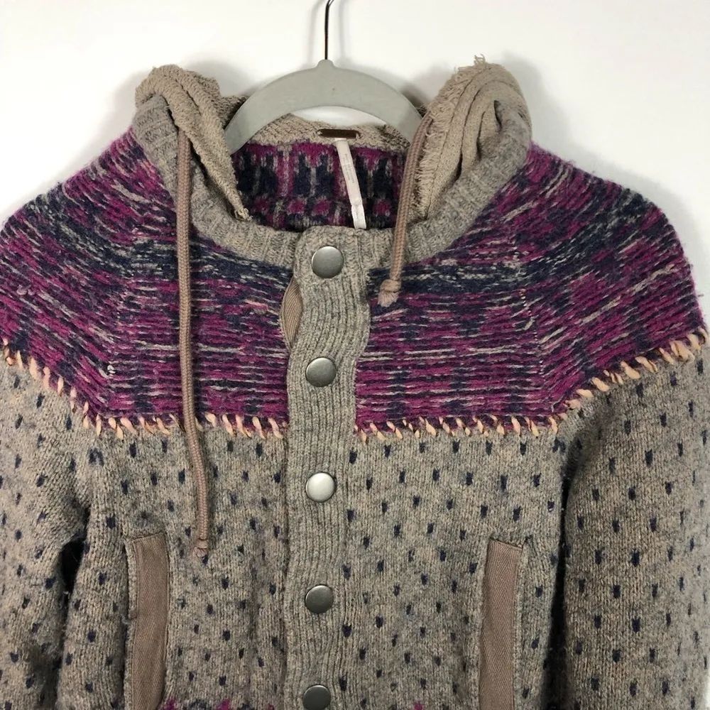 Free people on my way‎ hoodie women’s size small - Image 3