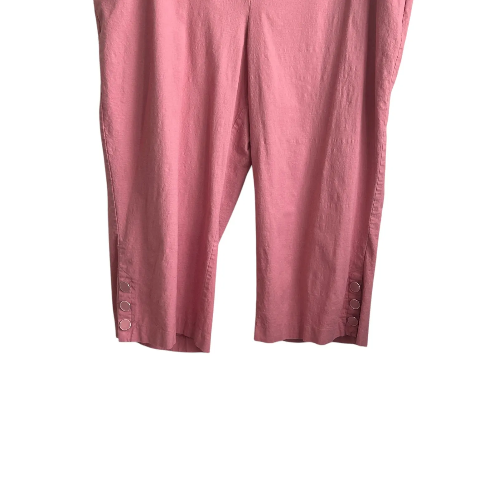 Lane Bryant Women Crop‎ Laney Pants 24 Pink Linen Blend Casual Summer Stretch - Image 9
