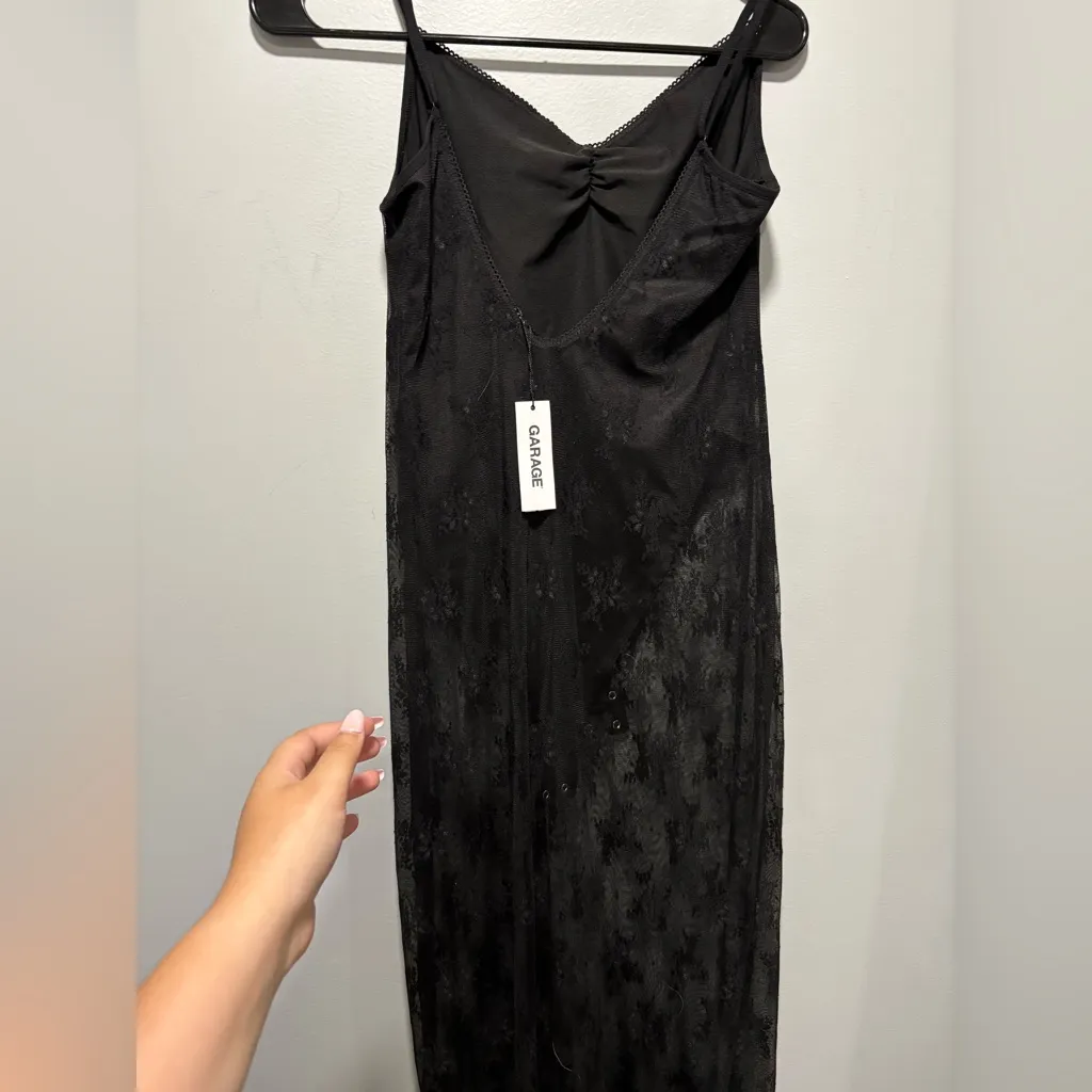 Bodysuit sheer Black Lace Dress - Image 2