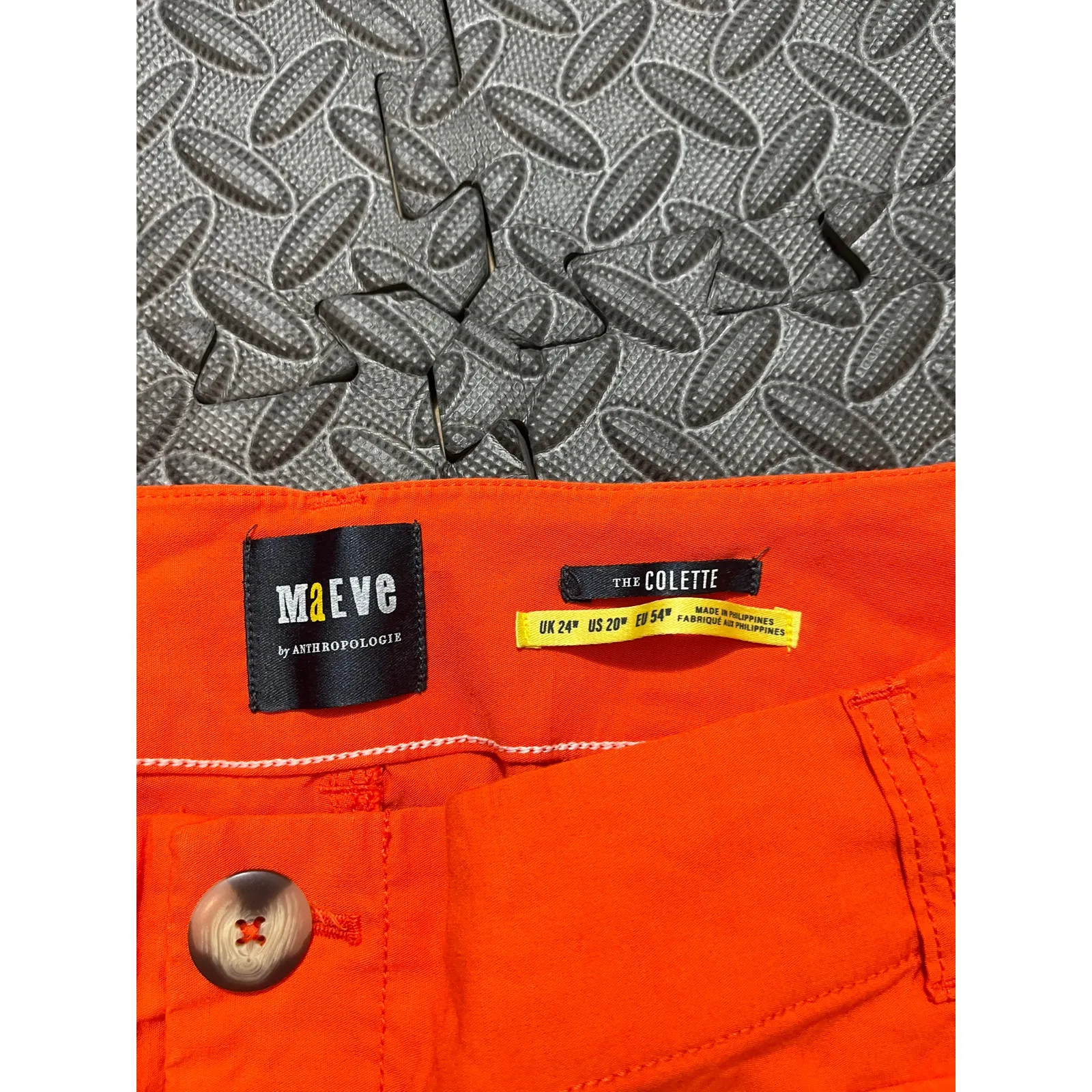 Maeve Pants Women's 20W Orange The‎ Colette High Rise Wide Leg Linen Anthro - Image 2