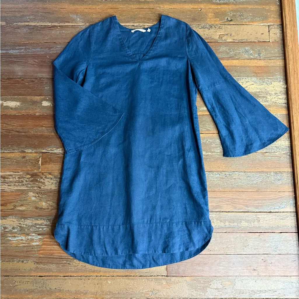 Soft Surroundings Milano 100% Linen Bell Sleeve Dress ~ Size Medium 💚🍄 - Image 7