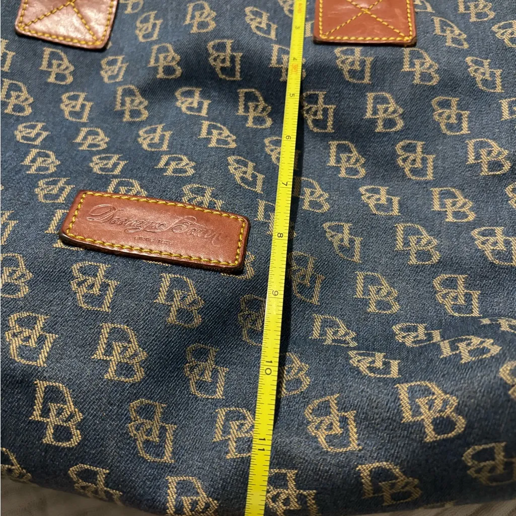 Dooney & Bourke Blue and Brown Monogram Tote - Image 11