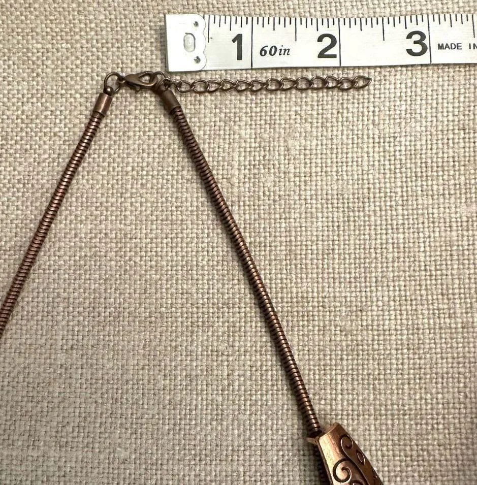 EUC Mixed Media Metal Boho Necklace Silver - Image 4