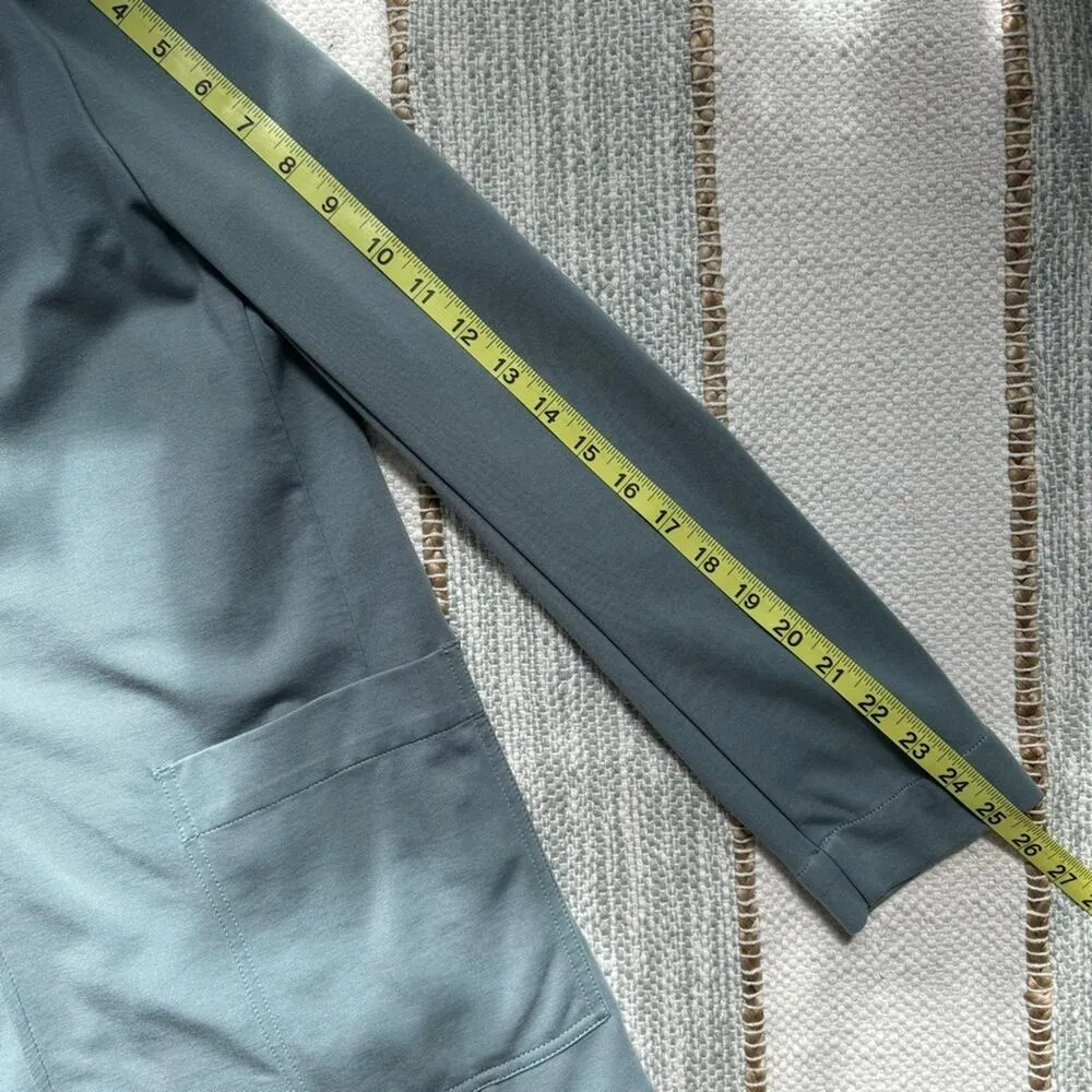 Athleta Eastbound Minimalist Seafoam Sage Green Open Front Blazer Women’s Size 4 - Image 10