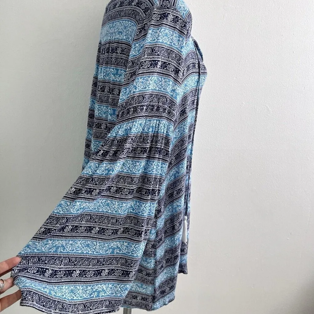 Urban Outfitters Ecote Tassel coverup Tunic Top Boho MEDIUM Blue Bohemian NWOT - Image 7