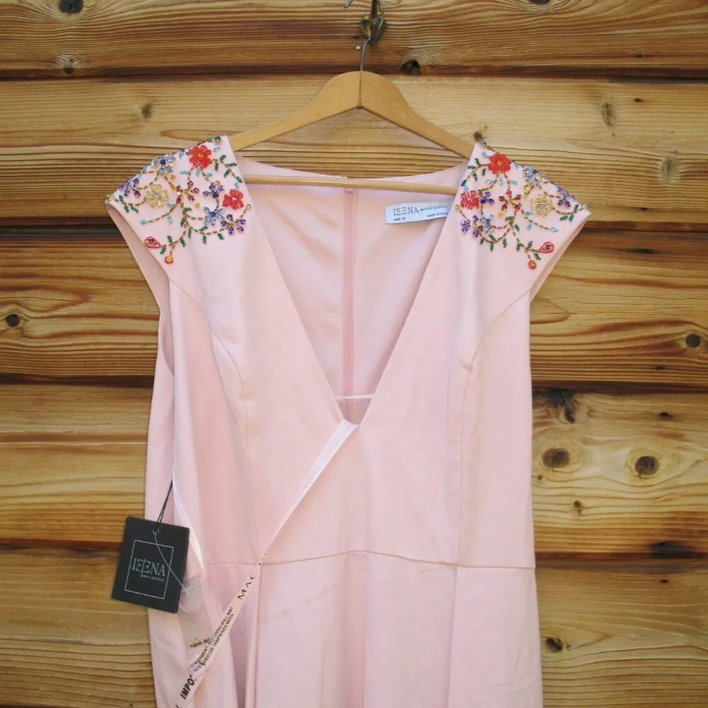 MAC DUGGAL 26540 Pink Beaded Cap Sleeve V Neck A Line Gown Dress - Image 7