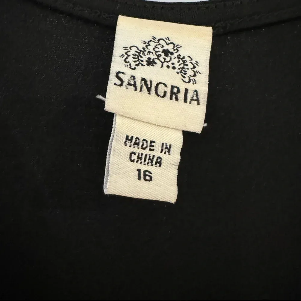 Black empire waist little‎ black dress with rhinestone and chain embellishment Size 16 - Image 5