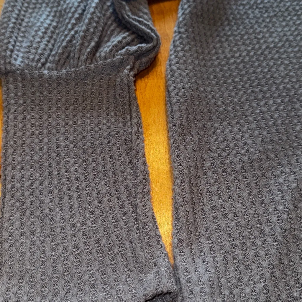 Everly  Grey Waffle Knit Mock  Turtleneck Sweater - Image 3