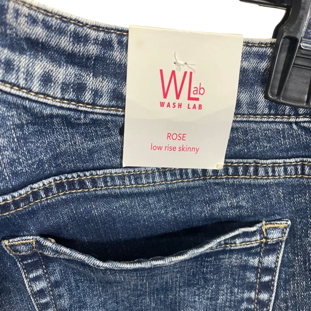 Wash Lab Womens Rose Low Rise Skinny Jeans Size 30 Dark Blue - Image 2