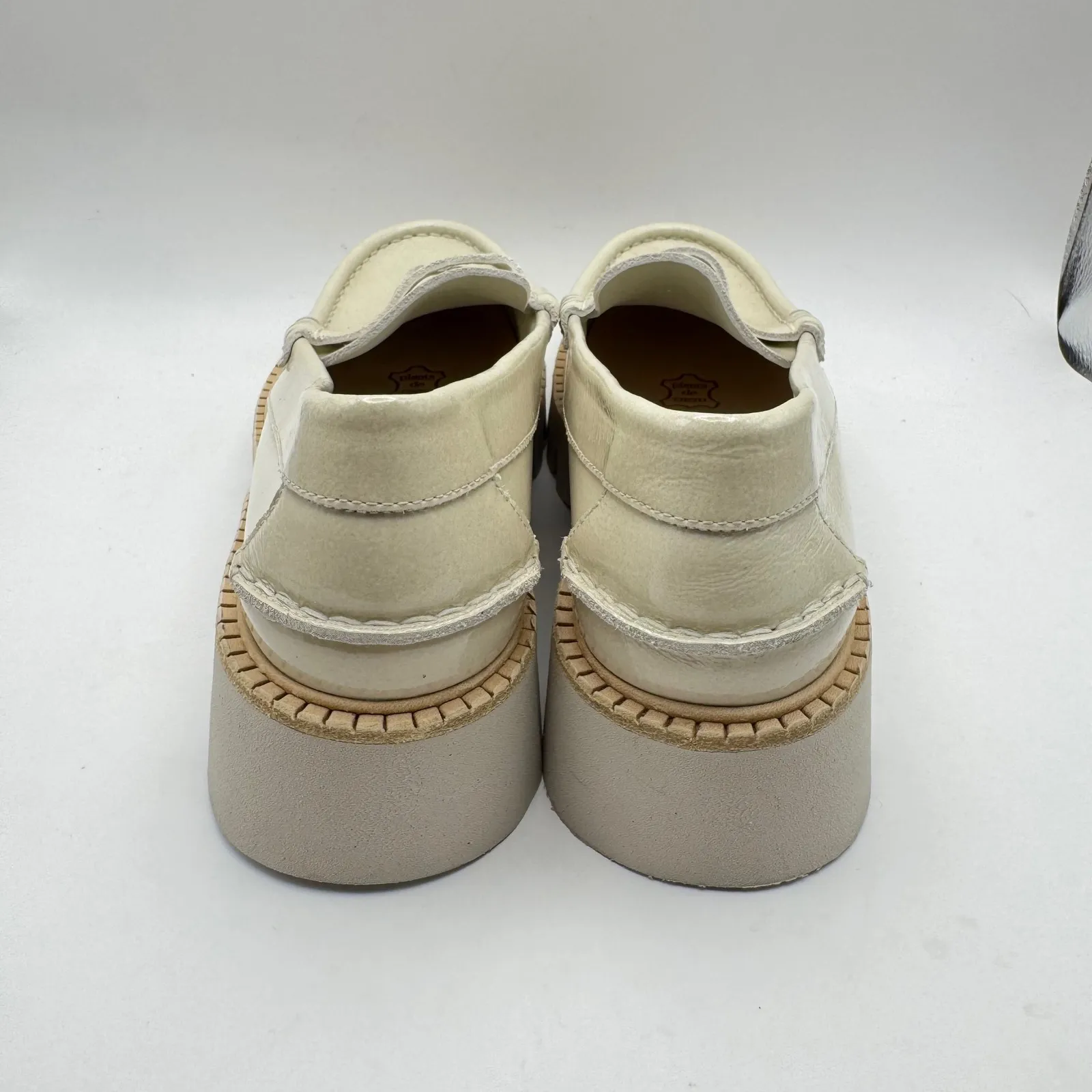 Pedro Garcia Sebas Lug Loafers Women's Shoes Cream Lug Sole Chunky Size 40 US 10 - Image 4
