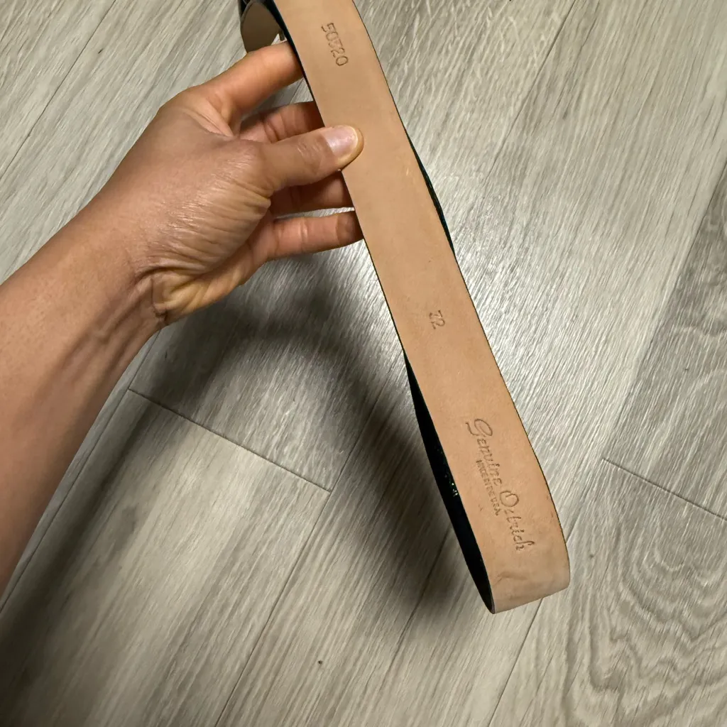 Torino elite genuine ostrich leather belt Black - Image 2