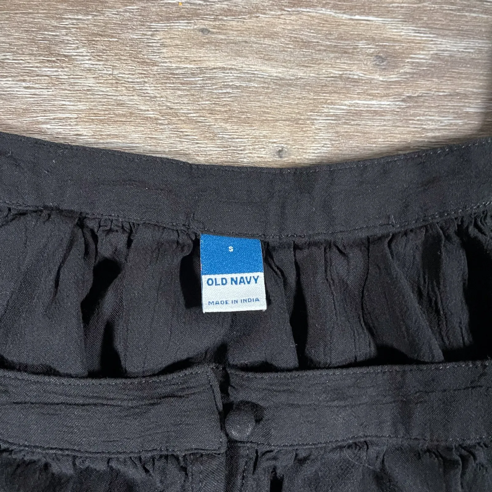 Old Navy	Women's Midi Dress Tiered Witchy Milkmaid Minimalist S Black - Image 2