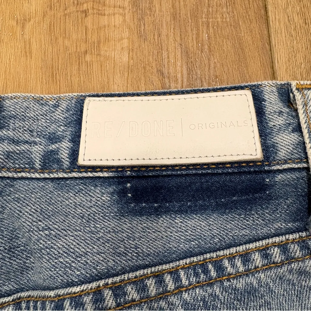 🌟RE/DONE🌟ORIGINALS HIGH RISE STRAIGHT LEG DISTRESSED JEANS LIGHT WASH SZ 24 - Image 11