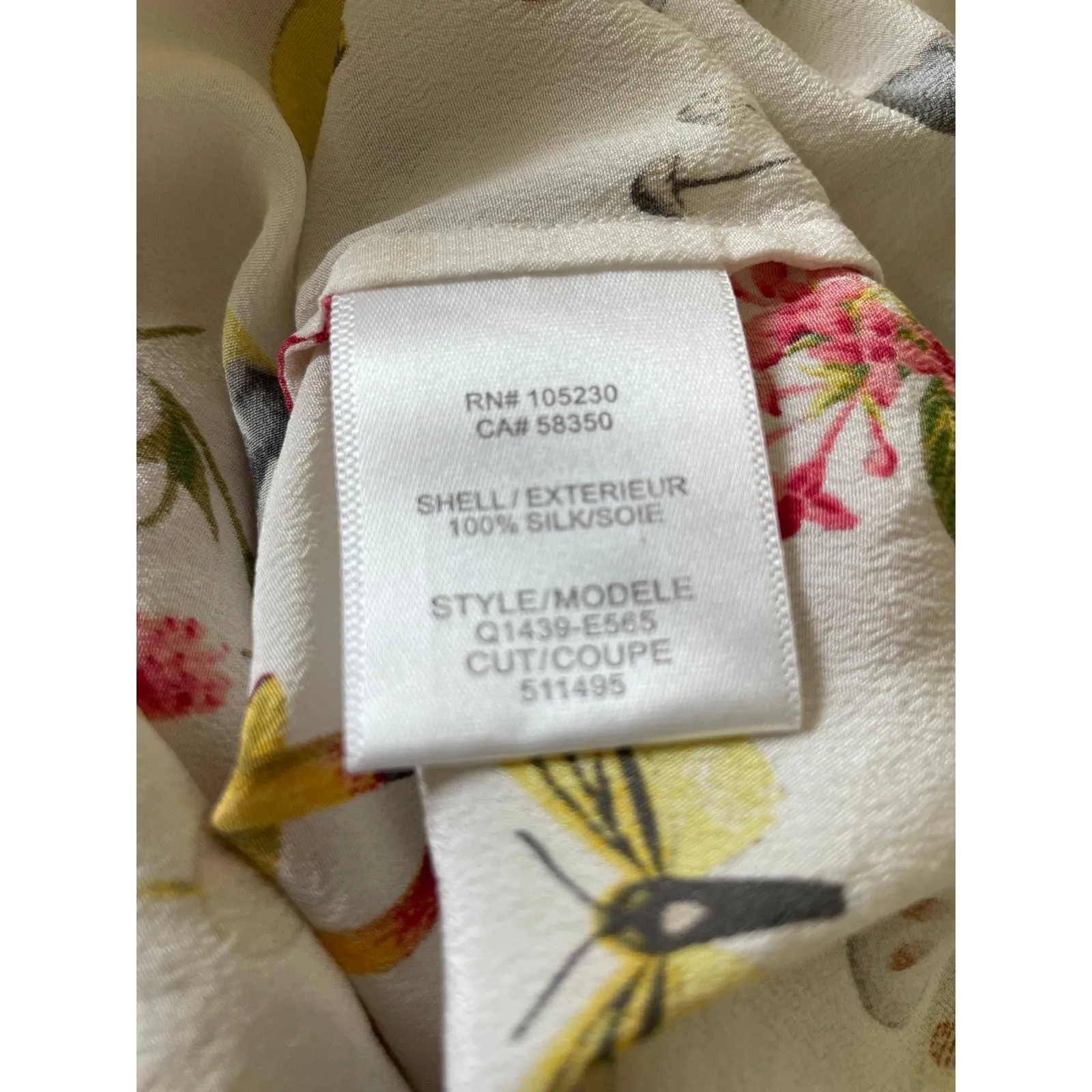 Equipment Femme‎ Lyle pure 100 % silk mushroom butterfly floral Tank Top Size 0 - Image 4