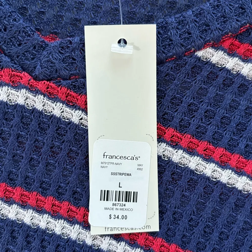 NWT Francesca’s Jun &  Ivy Monica Striped Waffle Knot Top - Image 11