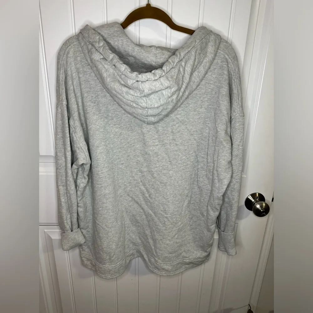 Aerie 1/4 Button Gray Hoodie - Image 6