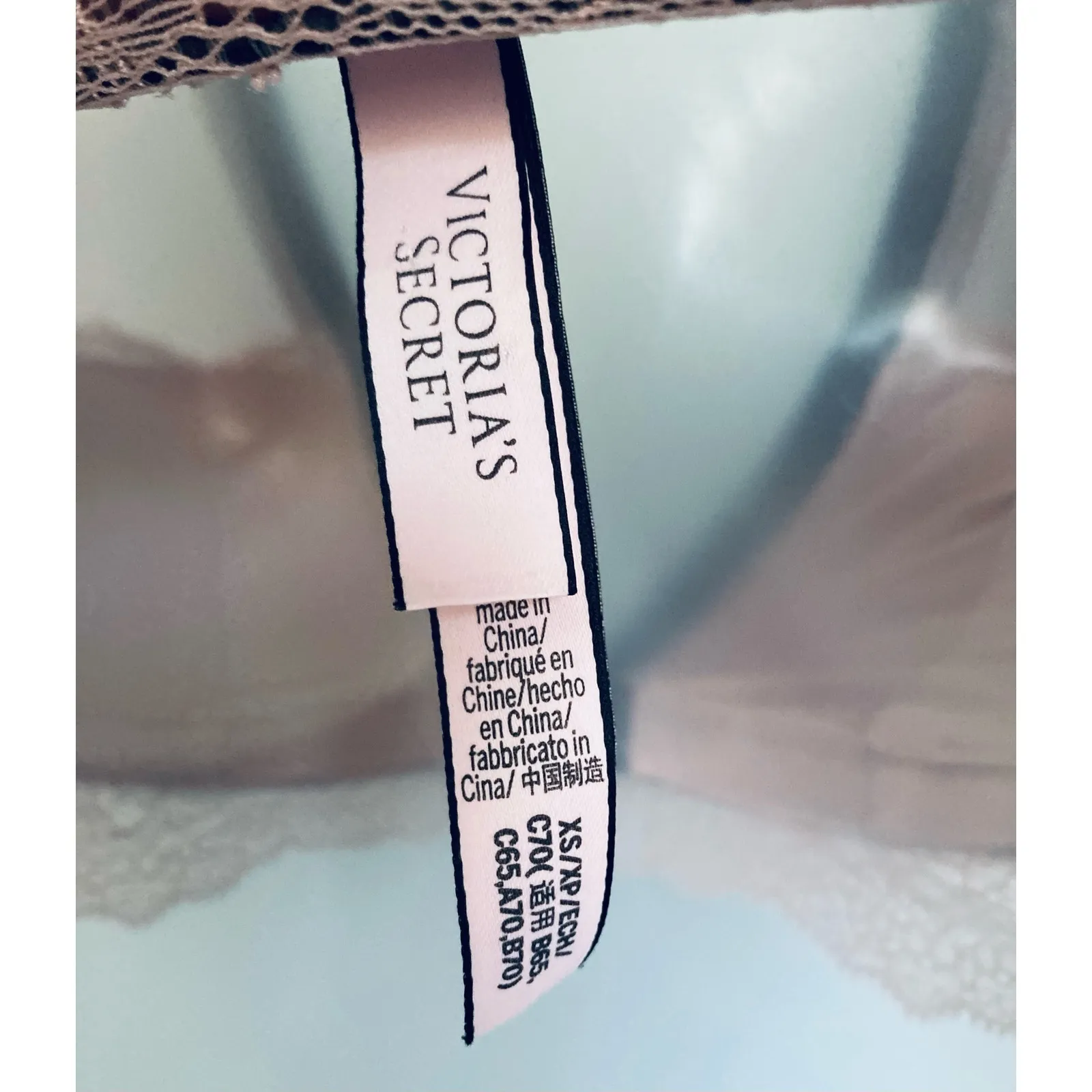 Victoria's Secret Bralette XS Beige and Black Velvet - Image 6